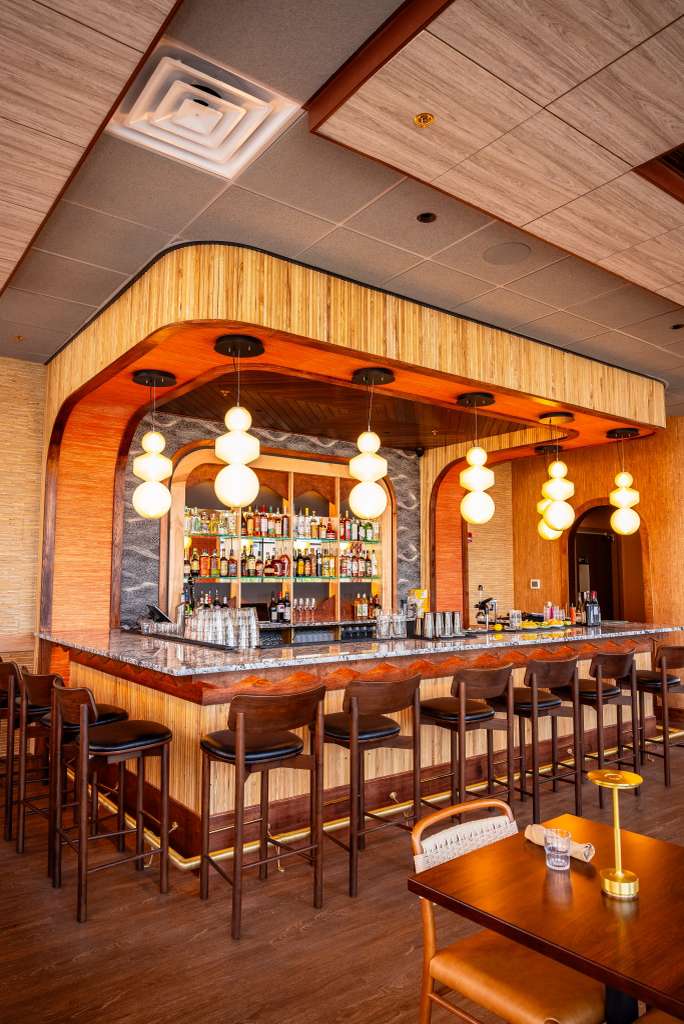 mural overlooking buffet area